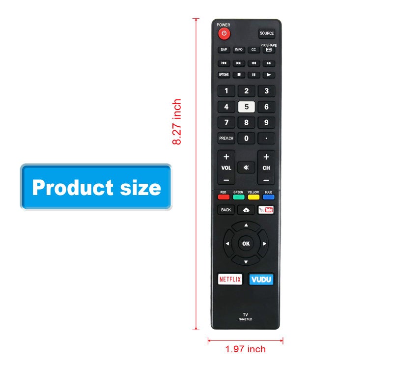 AULCMEET NH427UD Replace Remote Control fit for Sanyo TV FW65C78F FW55C78F FW50C78F FW55C87F FW50C87F FW55C46F FW43C46F FW55C46F-B FW43C46F-B FW55C46FB FW43C46FB FW50C36F FW50C36F-B FW50C36FB FW50C36F FW50C36F - Image 3